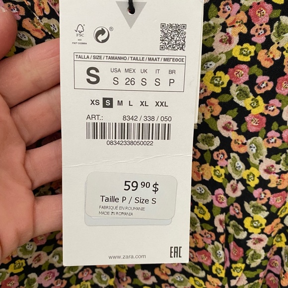 Zara print dress S - Picture 4 of 4
